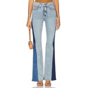 VERONICA BEARD Beverly Two-Tone Skinny Flare Jean in Ripple Dust